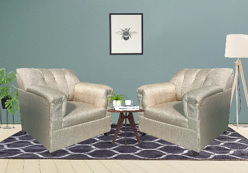 Jute Sofa 1 Seater (Beige) (Set of 2)